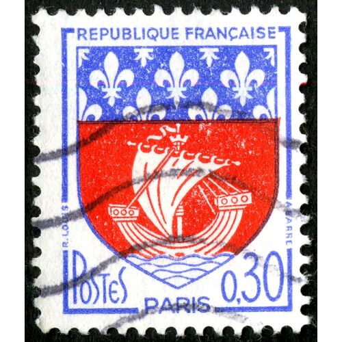Timbre Oblitéré République Française , Paris , Postes , 0,30