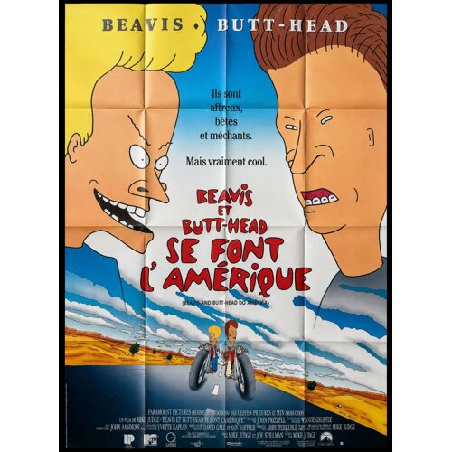 Beavis Et Butt-Head Se Font L'amérique - Affiche Originale De Cinéma - Format 120x160 Cm - Un Film De Mike Judge Avec Les Voix De Robert Stack, Cloris Leachman, Jacqueline Barba - Année 1996