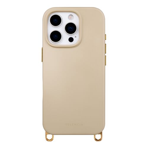 Selencia Coque arrière Rivièra avec MagSafe avec crochets amovibles iPhone 16 Pro Milky Latte