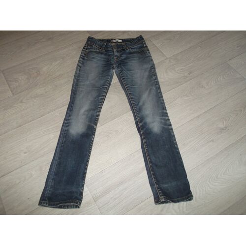 Jean Levis 470 Straight Fit Bleu Moyen Et Délavé, Plissures Taille 28x32 Us Soit 38 Fr Tbe