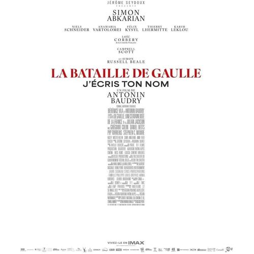 La Bataille De Gaulle : J'Écris Ton Nom / Affiche Cinéma Originale 40x53 Cm Roulée. Antonin Baudry - Année 2026
