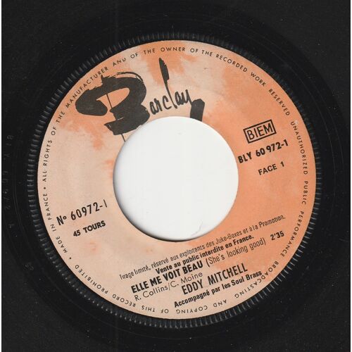45 Sp Eddy Mitchell Elle Me Voit Trop Beau - Sunny Barclay 60972 - Juke-Box