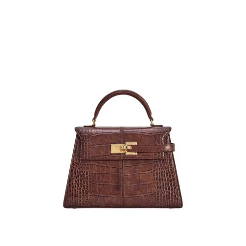 JW PEI Sac à main Elise Large Croco Chestnut Brown