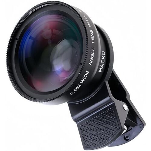 KALANKA-2 en 1 Kit d`Objectif pour Smartphone, Kit Objectif pour Téléphone Portable avec Macro 12,5X Grand Angle 0,45X, Objectif Universel pour iPhone, Samsung Galaxy, Xiaomi