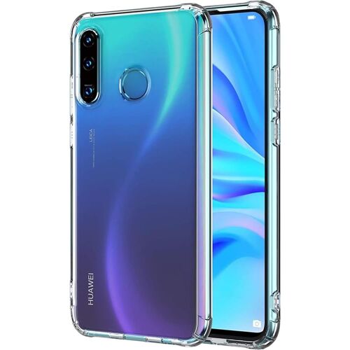 KALANKA-Coque Compatible Huawei P30 Lite/P30 Lite New Edition, Transparent Étui de Protection en Silicone TPU Souple Bumper avec Coins Renforcés Antichoc Anti-Rayures Housse pour Huawei P30 Lite