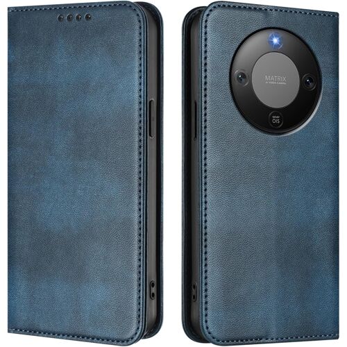 KALANKA-Coque pour Huawei Honor Magic 8 Lite / Magic8 Lite, Étui Portefeuille en Cuir avec Protection RFID, Housse de Protection avec Support et Fentes pour Cartes - Bleu