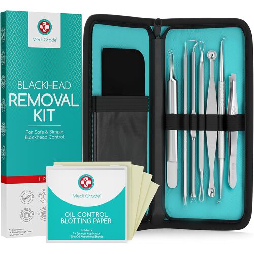 Kalanka-Kit De 7 Instruments D¿Extraction De Point Noir, Tire Comédons En Acier Inoxydable De , Outils D¿Extraction De Points Noirs, Kit De Soin Visage Complet Avec Extracteur Point Noir 