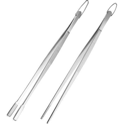 Kalanka-Pince À Épiler De 30 Cm De Long, En Acier Inoxydable De Qualité Alimentaire, Pour Cuisiner, Rôtir, Saisir De Petits Objets, Desserts, Grillades (2 Pcs) 