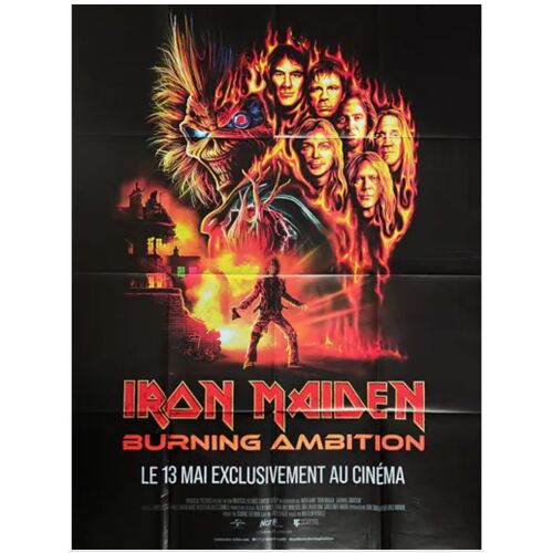 Iron Maiden: Burning Ambition - Véritable Affiche De Cinéma Pliée - Format 120x160 Cm - De Malcom Venville Avec Bruce Dickinson, Dave Murray, Adrian Smith - Documentaire - 2026