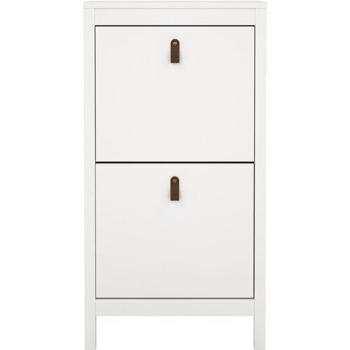 Meuble à chaussures MADRID blanc AUCUNE avec 2 portes battantes, jusqu¿à 8 paires 53,8 x 24,6 x 102,9 cm