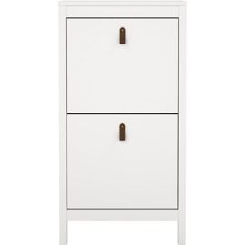 Meuble à chaussures MADRID blanc AUCUNE avec 2 portes battantes, jusqu¿à 8 paires 53,8 x 24,6 x 102,9 cm