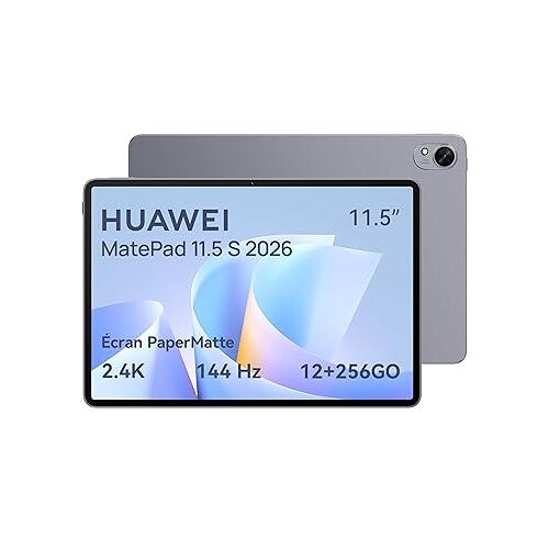 HUAWEI MatePad 11.5 S 2026 Tablette 2.8K, 144Hz Écran PaperMatte Haute définition, 12+256GO, 8800 mAh Batterie, 40W Supercharge, WiFi 6+, Bluetooth 5.2, Notes, GoPaint, Garantie de 30 Mois