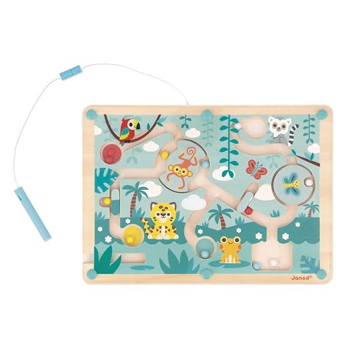 Circuit de perles magnétique Janod Tropik, 12 billes multicolores