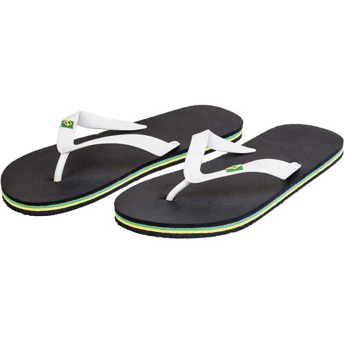 Tongs Noir Avec Logo Triangulaire Vert Et Jaune T41 Brez41