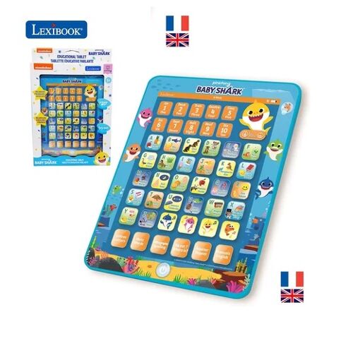TABLETTE ENFANTINE BABY SHARK LEXIBOOK POUR ENFANT DEMO BILINGUE DECOUVERTE DES CHIFFRES LETTRES MOTS APPRENTISSAGE DE L ORTHOGRAPHE QUIZZ INTERACTIF EVEIL MUSICAL