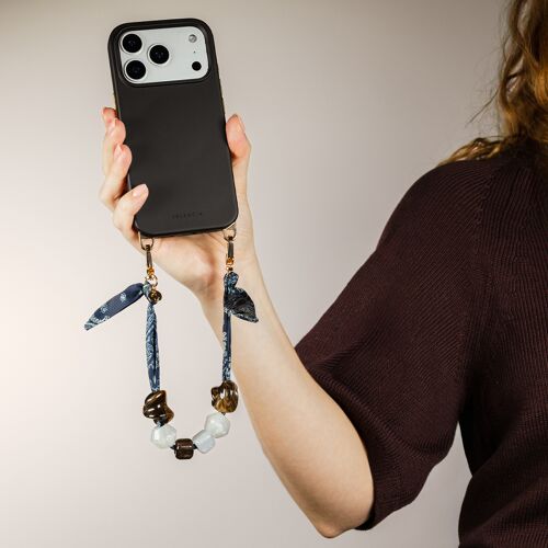 Selencia Cordon De Téléphone Satin Stone Blue