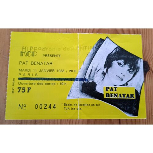 Pat Benatar - Billet Concert Paris 1983