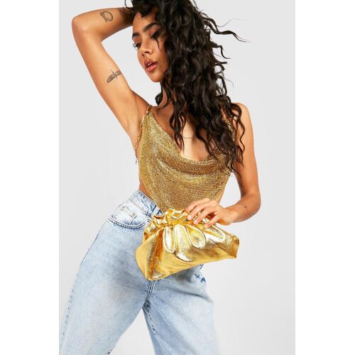 boohoo GZZ53871-128-35 sac à main et sac en bandoulière Polyuréthane (PU) Or Pochette