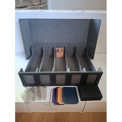 Boite De Rangement Pour 800 Cartes Sous Toploaders Pokémon + Intercalaires Et Deck Box