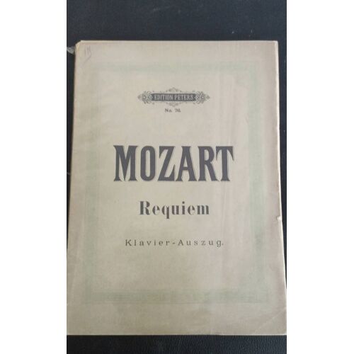 Partition Piano Et Chant Mozart Requiem Édition Peters