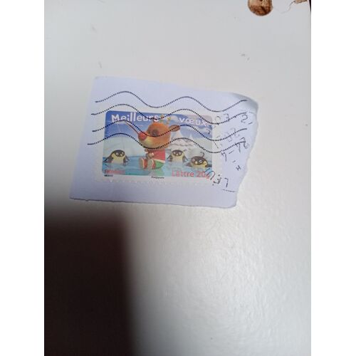 Timbre France 20g Lettre Oblitéré Yvert N° 3987 Meilleurs Voeux, Noel Manchots Et Rennes En Traineaux De 2006 T