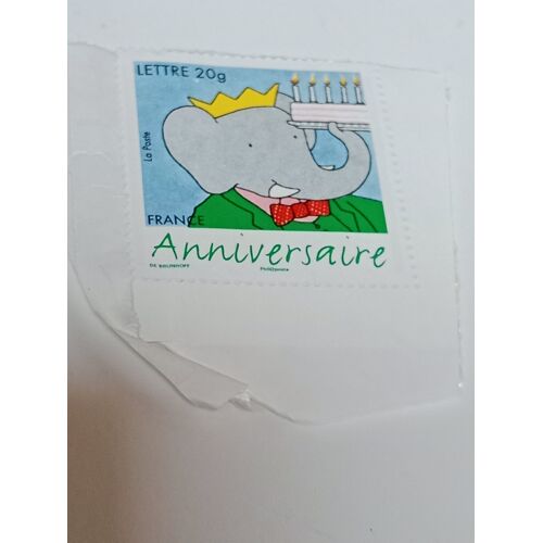 Timbre France Lettre 20g Yvert N° 3927 - Timbre Pour Anniversaires. Bande Dessinée. 75 Ans De L´Éléphant Babar Par L´Auteur Et Dessinateur Laurent De Brunhoff. Sans Valeur Indiquée De 2006