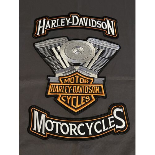 Kit Maxi Patch Brodé Écusson Thermocollant Harley Davidson Moteur