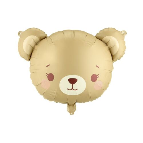 BALLON ALUMINIUM FORME OURS 56X40CM BEIGE FONÇÉ