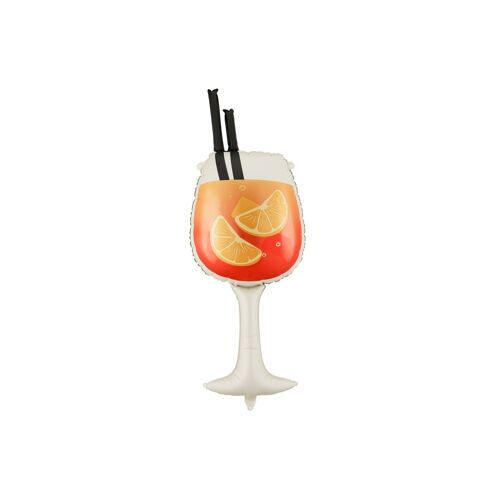 BALLON ALUMINIUM FORME VERRE 34X100CM ORANGE