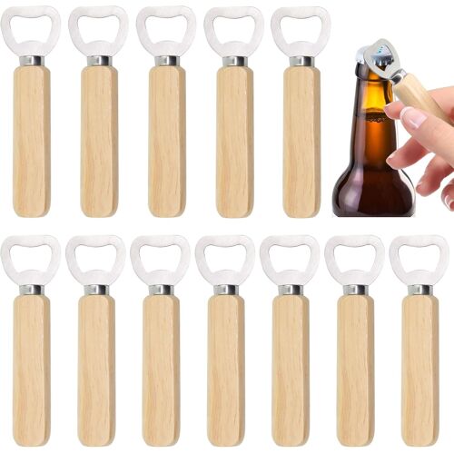 12 Pièces Decapsuleur Bois, Decapsuleur Portable, Décapsuleur À Manche En Bois, Ouvre Bouteille De Bière Pouvant Être Utilisé Pour Des Cadeaux Diy, Adapté À Maison, Au Barcable Usb C Charge Rapide 3,