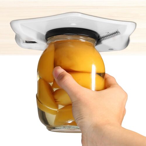 Ouvre-Bocal Sous Armoire ¿ Pour Les Mains Faibles Et Les Personnes Âgées Souffrant D'arthrite ¿ Très Résistant, Permet De Dévisser Facilement N'importe Quelle Taille De Couvercle ¿ Ouvre-Bouteille Et