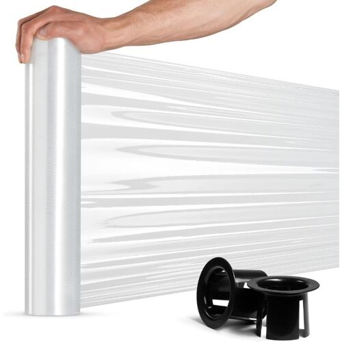 Kalanka-® Film Etirable Demenagement Transparente 1 Pièce I 0,85 Kg I 7,5 X 7,5 X 40 Cm I Film Plastique Emballage Noir I Film À Palette I Rouleau Emballage Colis Avec Distributeur 150m