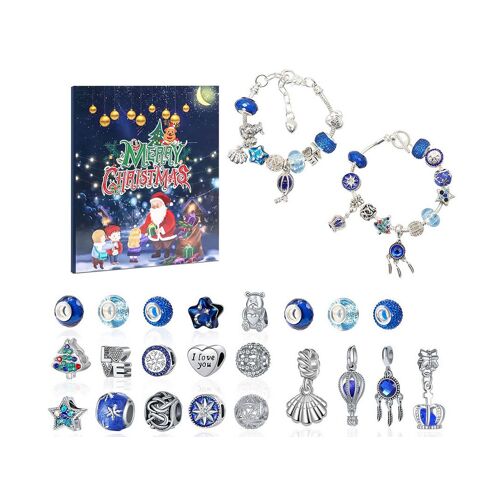 Calendrier de l'Avent bracelet de Noël à faire soi-même avec 24 boules à breloques