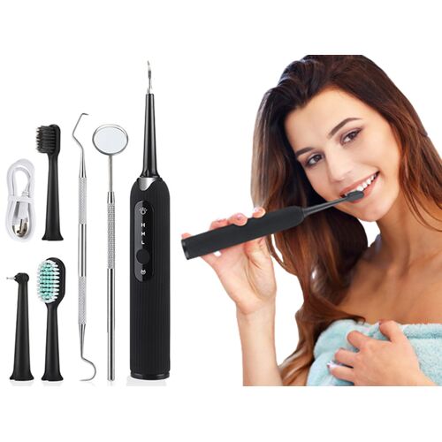 Kit De Nettoyage De Dents Électrique Avec 4 Têtes Et Miroir Dentaire
