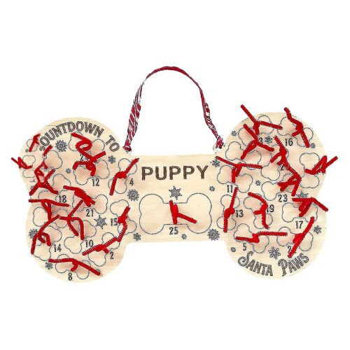 Calendrier de l'Avent en forme d'os de chien pour le compte à rebours de Noël