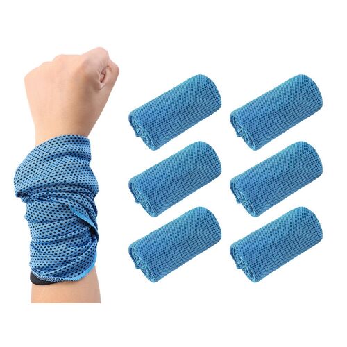 Lot De 6 Serviettes Rafraîchissantes Pour Le Sport Et Les Activités De Plein Air - Bleu Clair