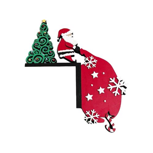 Décoration De Porte De Noël Père Noël En Métal