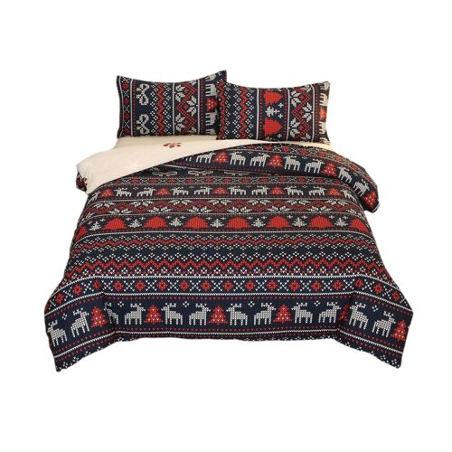 Parure De Lit De Noël Avec Taies D'oreiller - Taille Double