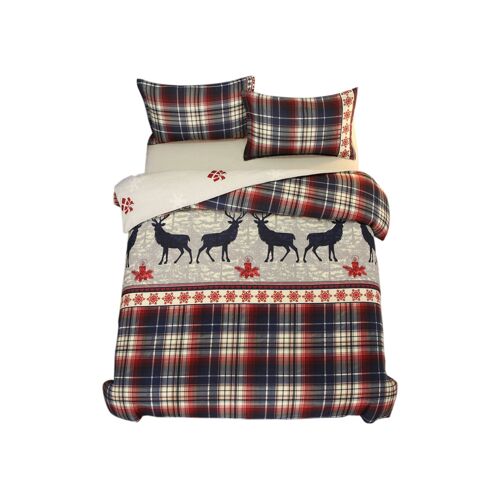 Parure De Lit De Noël À Carreaux, Taille King, Motif À Carreaux
