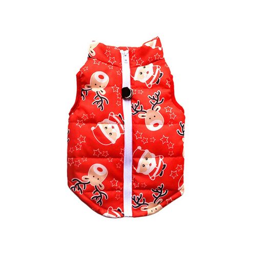 Veste De Noël Pour Chien Avec Attache Pour Laisse, Taille Moyenne, Chaude Et Coupe-Vent