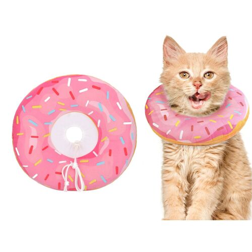 Collier Ajustable En Forme De Donut Pour Chat, Idéal Pour La Convalescence - Taille L