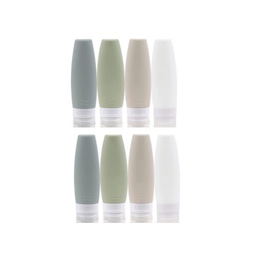 Ensemble De 8 Flacons De Voyage En Silicone Rechargeables De 90 Ml