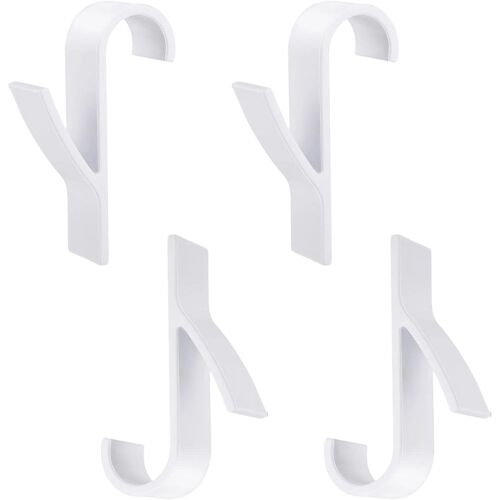 KALANKA-Lot de 4 crochets de radiateur blancs universels pour barres rondes jusqu'à 3,6 cm - Matériau PP - Porte-serviettes pour salle de bain, cuisine et vestiaire
