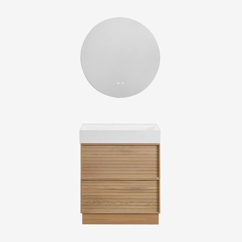Ensemble meuble de salle de bain 70x50 cm en bois avec lavabo intégré Jolene