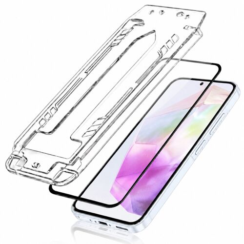 Lot de 2 Verre Trempé pour Galaxy A56 avec Cadre Applicateur 3mk Noir / Transparent