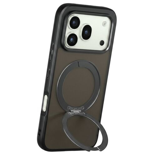 Coque Magnétique pour Honor 600 / 600 Pro avec Anneau Rotatif 360° Noir / Transparent
