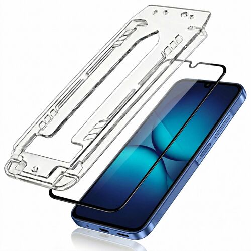 Lot de 2 Verre Trempé pour Galaxy A17 / A16 avec Cadre Applicateur 3mk Noir / Transparent