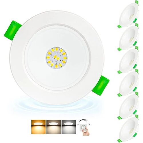 Lot De 6 Spots Led Encastrables Dimmables 5w 650lm, Extra-Plats Ø68-80mm, Ip44 Pour Salle De Bain Et Cuisine, Blanc¿.