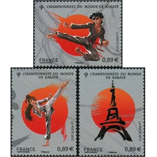 France 2012, Très Belle Série Complète Timbres Neufs** Luxe Yvert 4680 4681 4682, Championnats Du Monde De Karaté À Paris.