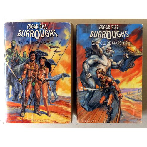 Le Cycle De Mars (John Carter) Tomes 1 Et 2 Par Edgar Rice Burroughs - Claude Lefrancq Collection Volumes 1994-1995 (Ensemble Complet Des 11 Romans Du Cycle, En 2 Tomes, Traduction Intégrale)